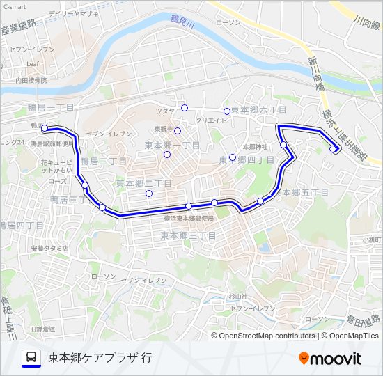 鴨居・東本郷線 Bus Line Map
