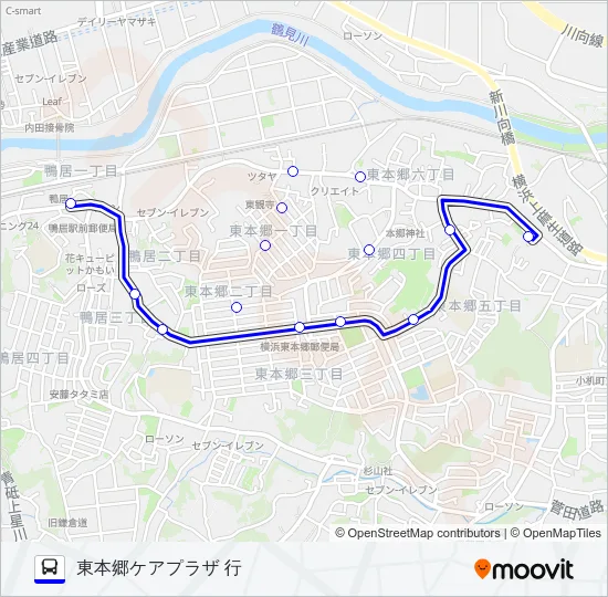 鴨居・東本郷線 Bus Line Map
