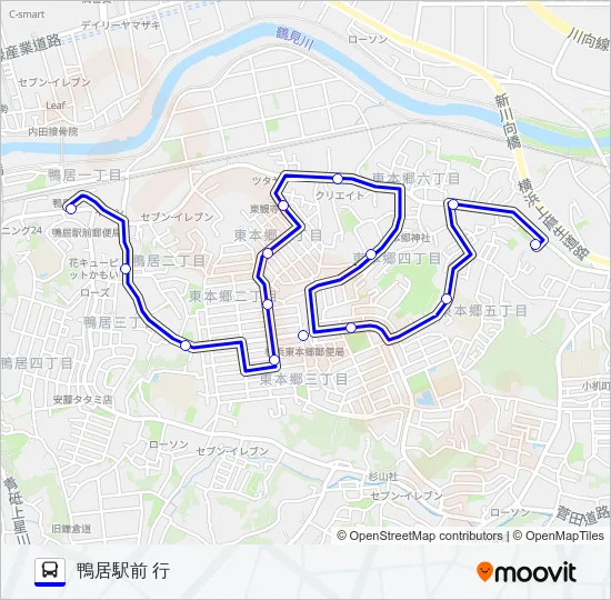 鴨居・東本郷線 Bus Line Map
