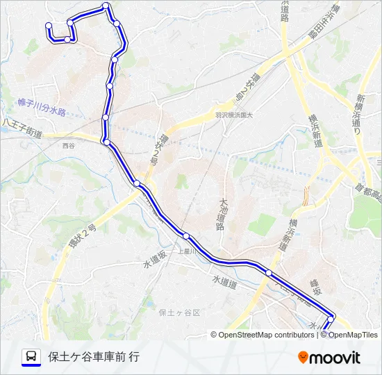 【急行】92系統 バスの路線図