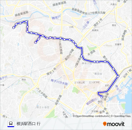 【急行】326系統 バスの路線図