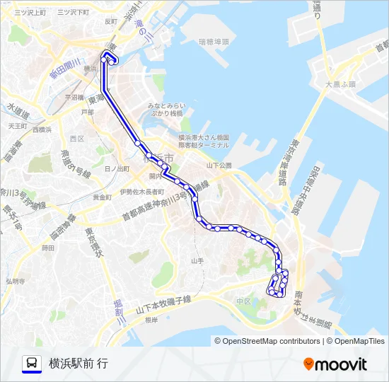 【急行】341系統 バスの路線図