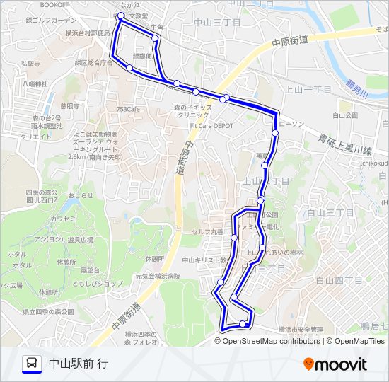 ふれあいバス（緑区・上山地区） Bus Line Map