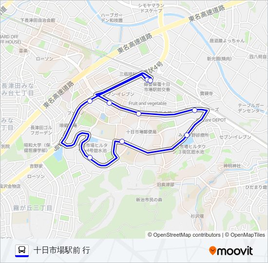 ふれあいバス（緑区・十日市場地区） Bus Line Map