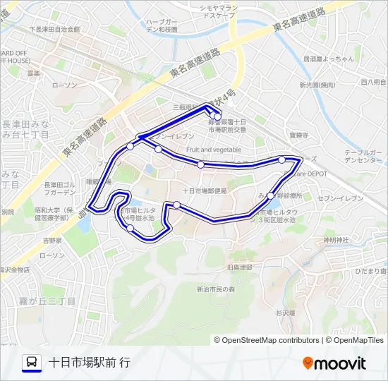 ふれあいバス（緑区・十日市場地区） バスの路線図