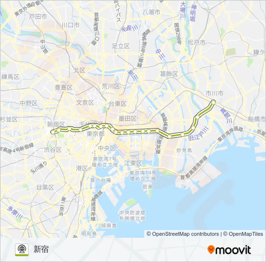 新宿線 Metro Line Map