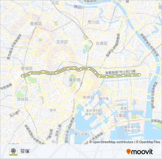 新宿線 Metro Line Map