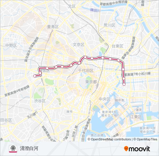 大江戸線 Metro Line Map