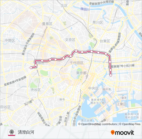 大江戸線 Metro Line Map