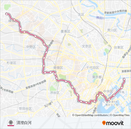 大江戸線 Metro Line Map