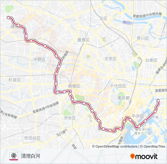 大江戸線 Metro Line Map