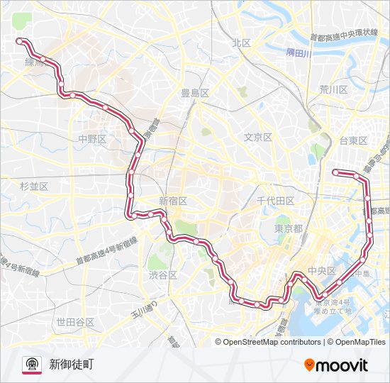 大江戸線 Metro Line Map