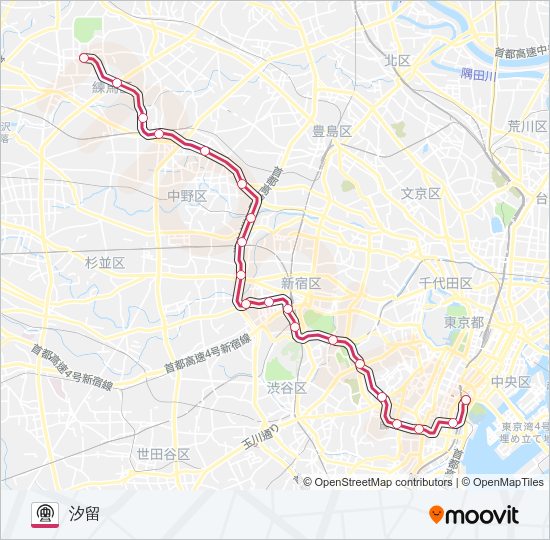 大江戸線 Metro Line Map
