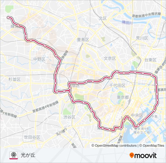 大江戸線 Metro Line Map