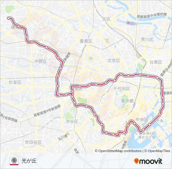 大江戸線 Metro Line Map