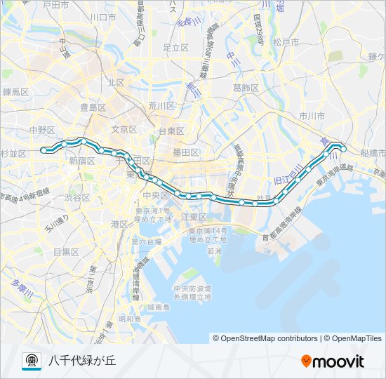 東西線 Metro Line Map