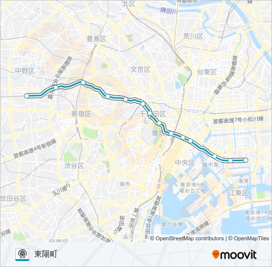 東西線 Metro Line Map