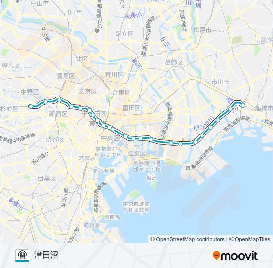 東西線 Metro Line Map