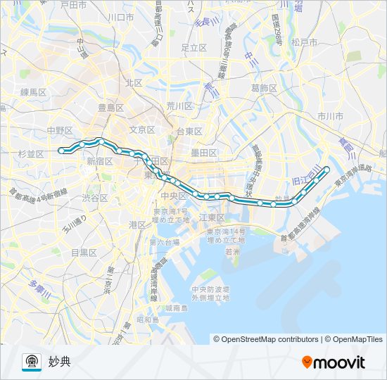 東西線 Metro Line Map
