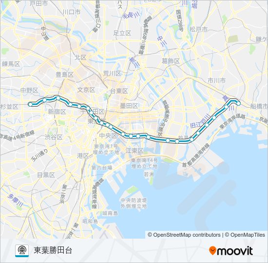 東西線 Metro Line Map
