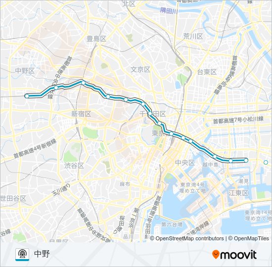 東西線 Metro Line Map
