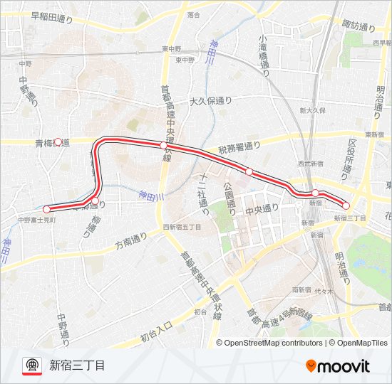 丸ノ内線 Metro Line Map