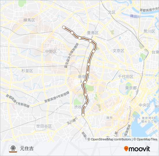 副都心線 Metro Line Map