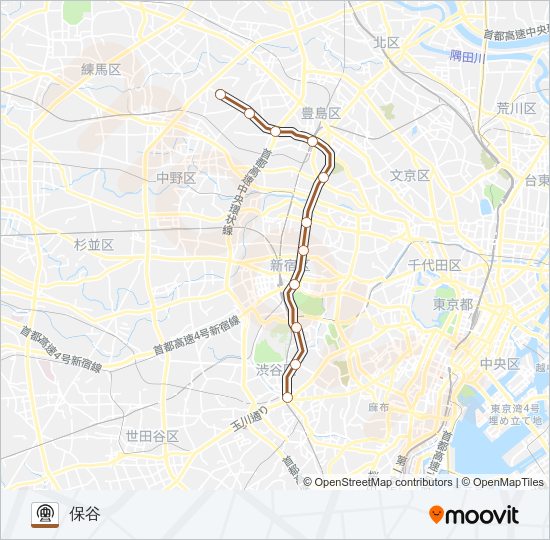 副都心線 Metro Line Map