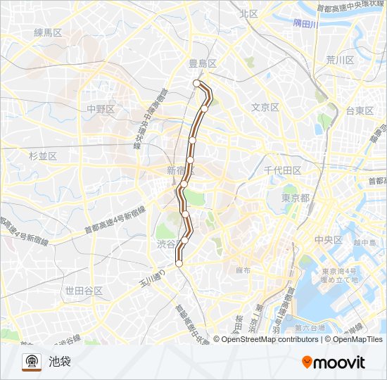 副都心線 Metro Line Map
