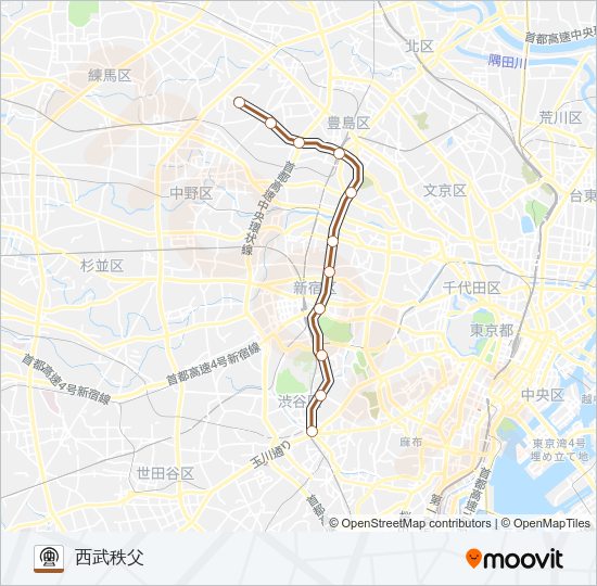 副都心線 Metro Line Map