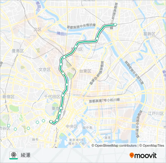千代田線 Metro Line Map