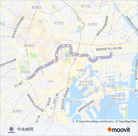半蔵門線 Metro Line Map