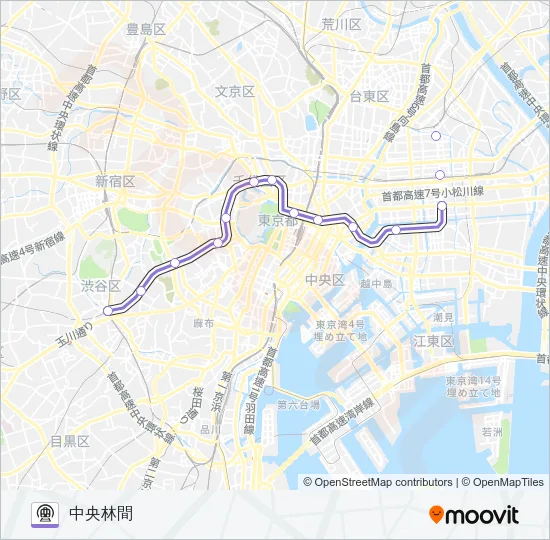 半蔵門線 Metro Line Map