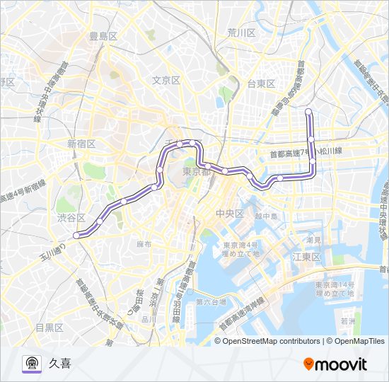 半蔵門線 Metro Line Map