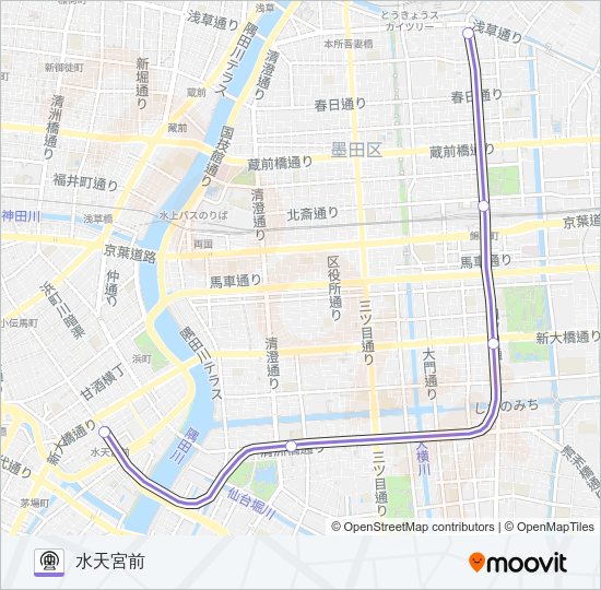 半蔵門線 Metro Line Map