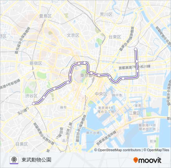 半蔵門線 Metro Line Map