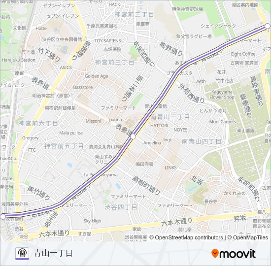 半蔵門線 Metro Line Map