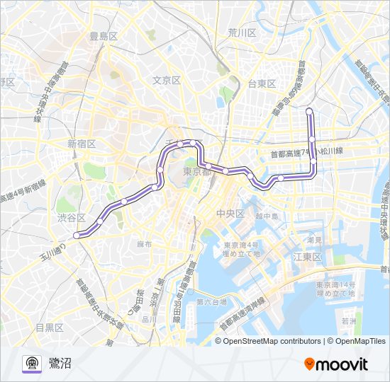 半蔵門線 Metro Line Map