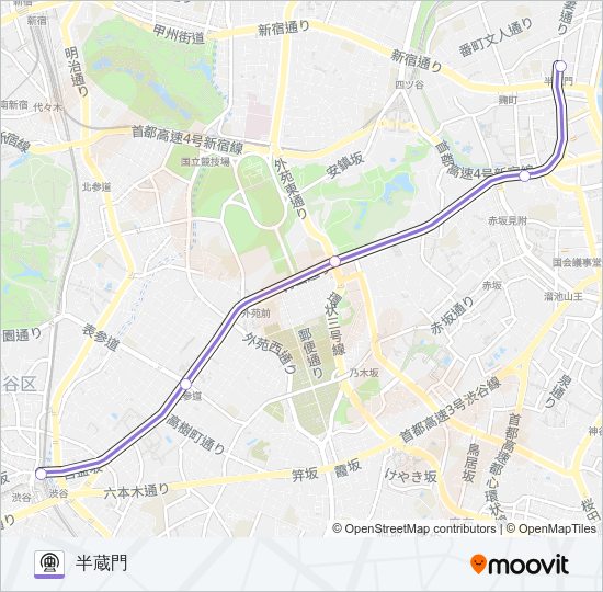 半蔵門線 Metro Line Map