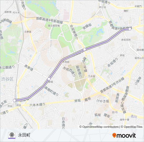 半蔵門線 Metro Line Map