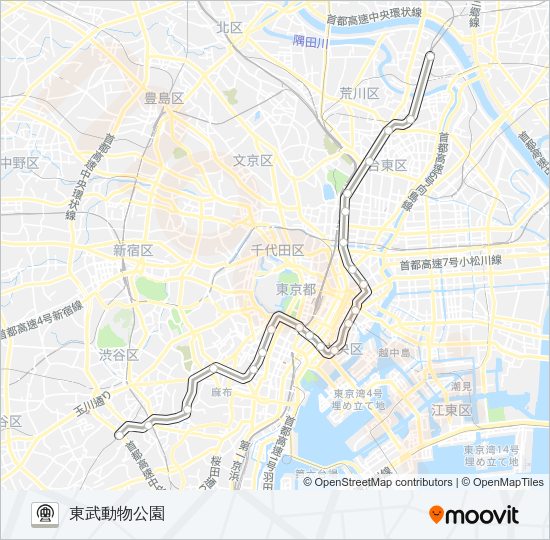 日比谷線 Metro Line Map