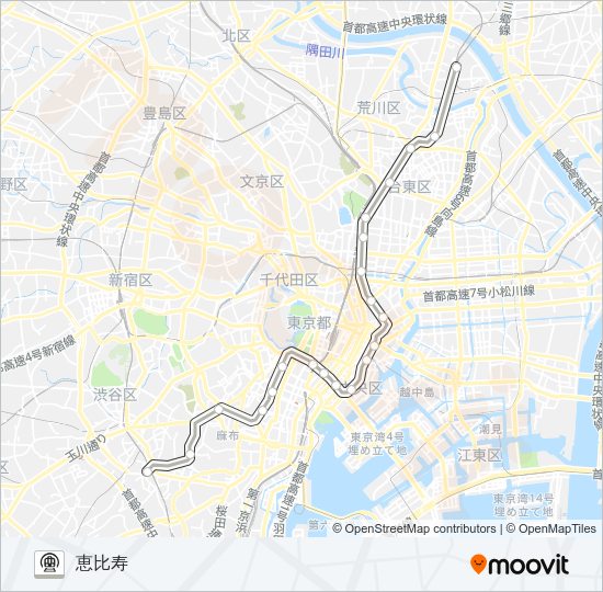 日比谷線 Metro Line Map