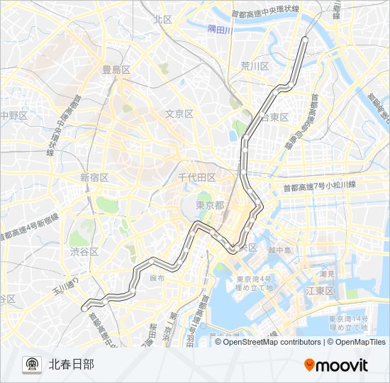 日比谷線 Metro Line Map