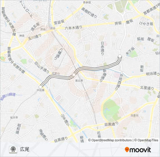 日比谷線 Metro Line Map