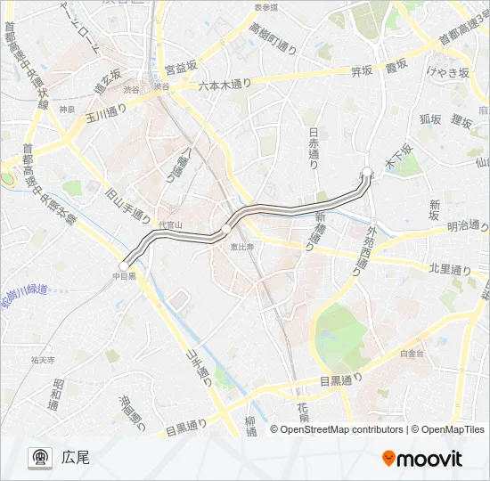 日比谷線 Metro Line Map