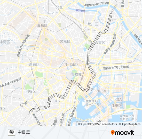 日比谷線 Metro Line Map