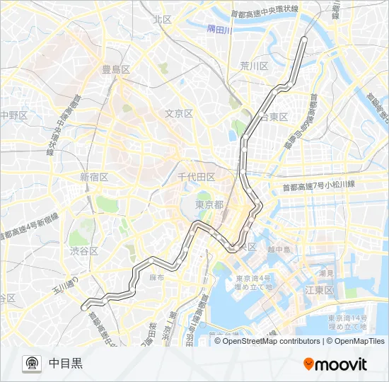 日比谷線 Metro Line Map