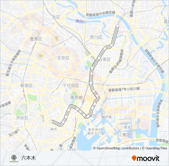 日比谷線 Metro Line Map