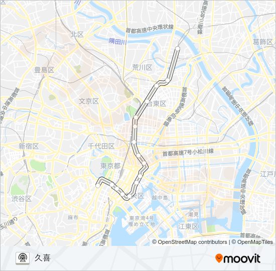 日比谷線 Metro Line Map