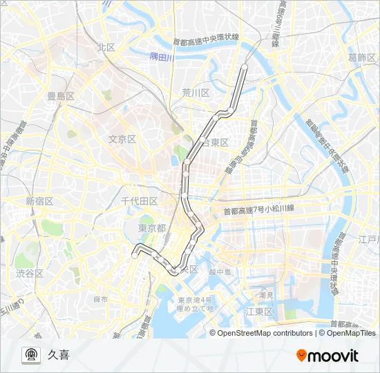 日比谷線 Metro Line Map
